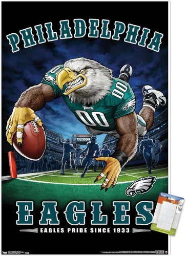 Vista 12 de Trends International NFL Philadelphia Eagles - Póster de pared de End Zone 17, 14.725 x 22.375 pulgadas, versión enmarcada de madera de granero