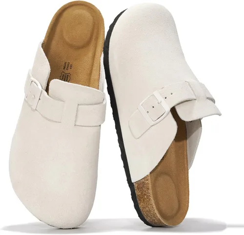 Vista 12 de Zuecos de cuero genuino 100% de grano completo para hombres - Zapatos de Negro