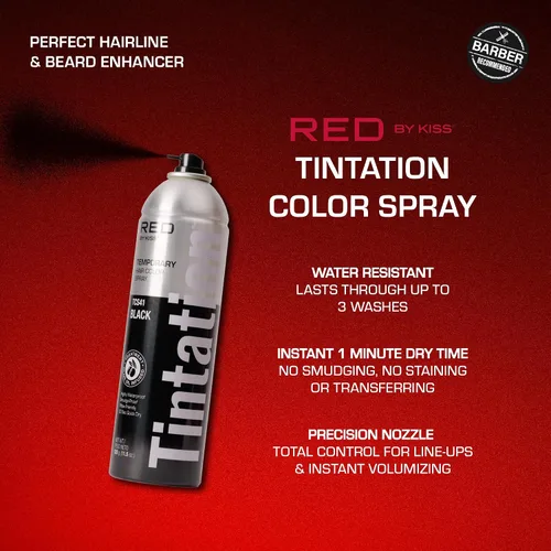 Vista 2 de RED by Kiss Tintation - Spray de color temporal para el cabello, tamaño extragrande, cobertura instantánea de raíces grises, resistente al agua, a