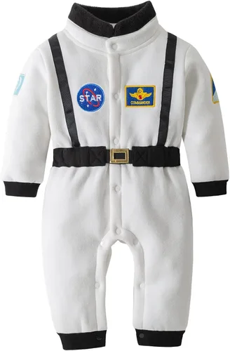 Vista 2 de Disfraz de astronauta para bebé, traje espacial para fiesta de cosplay, overol de Halloween