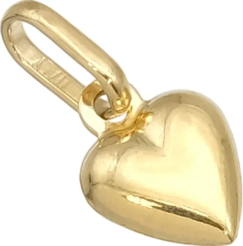 Vista 3 de FindingKing Colgante de corazón inflado de oro amarillo de 14 quilates, 0.315 x 0.236 in (.31" x .24"), Oro amarillo
