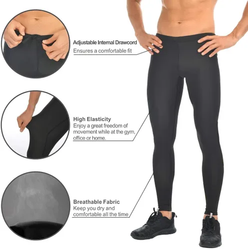 Vista 3 de qualidyne Mallas de ciclismo para hombre, pantalones largos para ciclismo, pantalones de bicicleta cálidos para clima frío, equipo de invierno