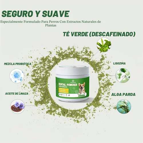 Vista 3 de Polvo Limpiador de Dientes para Perros, Polvo Dental para Perros para Limpieza de Dientes y Refresco de Aliento para Perros con Probiótico
