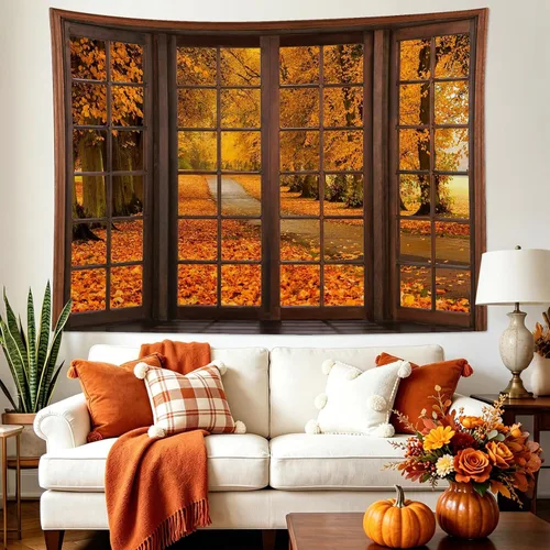 Vista 11 de LB Tapiz espeluznante de cementerio de Halloween, lápida aterradora con árboles muertos, tapiz de bosque para colgar en la pared, tapiz de fondo