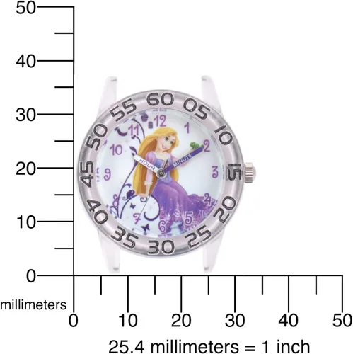 Vista 5 de Disney Princess Kids' Plastic Time Teacher Analog Quartz Nylon Strap Watch