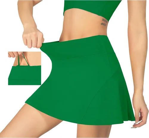 Vista 4 de MCEDAR Falda de tenis plisada para mujer con bolsillos, faldas atléticas de tiro medio, faldas de golf, correr, entrenamiento, pantalones cortos