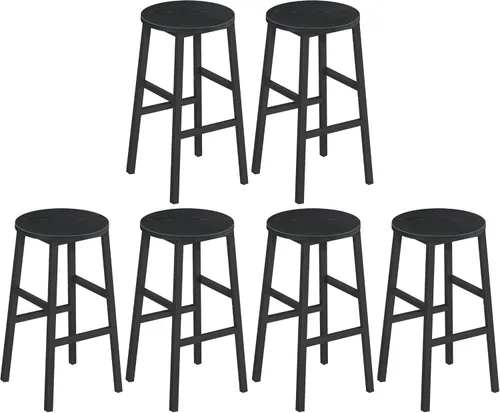 Vista 11 de MAHANCRIS Taburetes de bar, juego de 2 sillas de bar redondas con reposapiés, taburetes de bar de desayuno de cocina de 24.4 pulgadas, taburetes