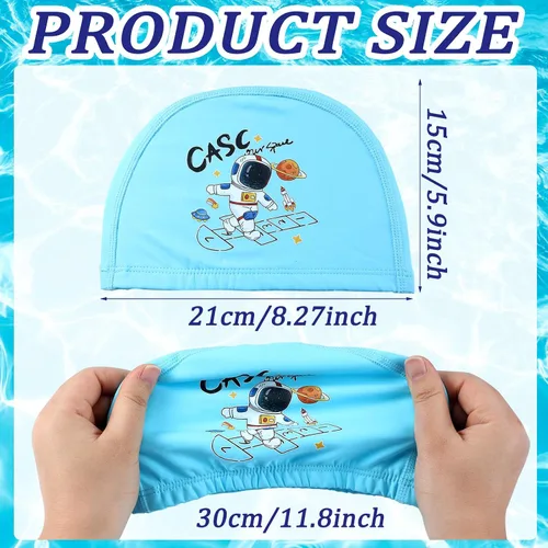 Vista 3 de Geyoga 3 piezas de gorras de natación para niños y niñas, gorras de natación para niños de 2 a 12 años, gorro de natación para piscina, gorro
