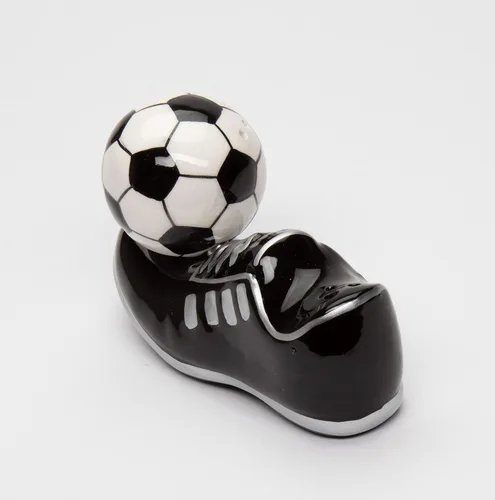 Vista 5 de CG - Zapatos de fútbol magnéticos con salero y pimentero, negro, 4 1/2 pulgadas x 1 3/4 pulgadas x 3 pulgadas de alto (SS-CG-10466)