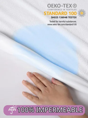 Vista 3 de Protector de colchón individual XL para dormitorios universitarios, funda impermeable para cama de hospital, tamaño individual extra largo
