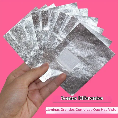 Vista 3 de MIILYE Envolturas de papel de aluminio para quitar esmalte de uñas para acrílico, polvo de inmersión, UV/gel, barniz de esmalte de remojo