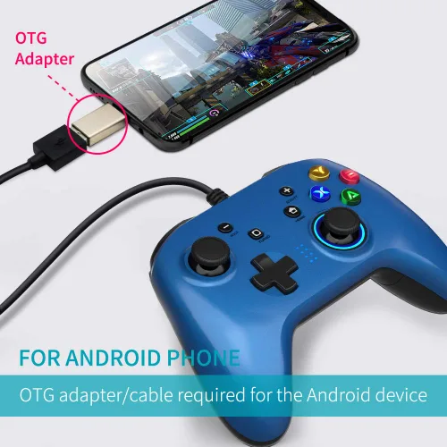 Vista 6 de ALPIAZ Wired Gaming Controller Joystick Gamepad with Dual Vibration PC Game Controller for PS3 Switch Windows 10 8 7 PC Laptop TV Box Android Phones