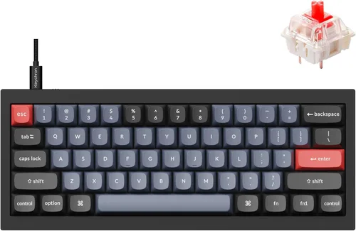 Vista 10 de Keychron Q4 Teclado mecánico personalizado con cable, 60% de diseño QMK/VIA macro programable con interruptor azul Gateron G Pro intercambiable