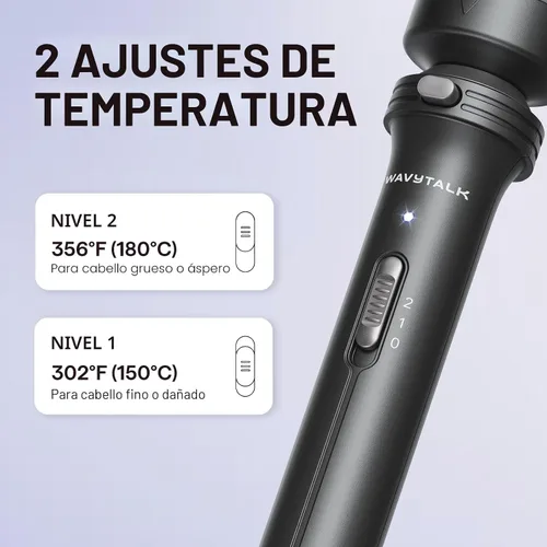 Vista 6 de Wavytalk Cepillo Térmico, Cepillo Redondo Calentado de 1 1/2 Pulgadas con Cabeza Desmontable, Bolsa de Terciopelo y Doble Voltaje para Viajes, Fácil