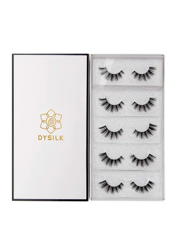 Vista 9 de DYSILK Pestañas postizas de visón, 5 pares de pestañas 6D, kit de extensión de pestañas de visón sintético, pestañas postizas, pestañas esponjosas