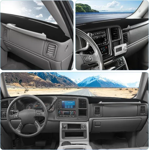 Vista 9 de Alfombrilla para salpicadero compatible con Chevrolet Silverado Avalanche Tahoe Suburban GMC Pickup Yukon-Dashboard de 1999-2006