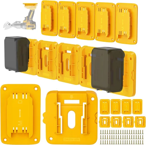 Vista 9 de Soporte de batería compatible con batería Milwaukee de 18 V, almacenamiento de baterías de montaje en pared para furgoneta de trabajo, estante, caja