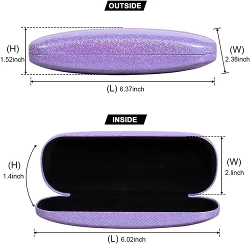 Vista 4 de ADBGV 3 fundas unisex rígidas para lentes, funda protectora para gafas, funda de gafas de sol con paño de limpieza