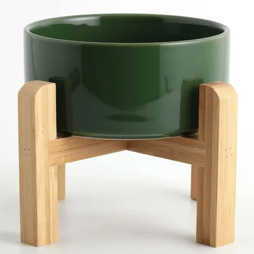 Vista 12 de Tazón de cerámica elevado/relevado negro Petygooing para razas pequeñas de perros, plato de comida y agua para perros con soporte, cuenco
