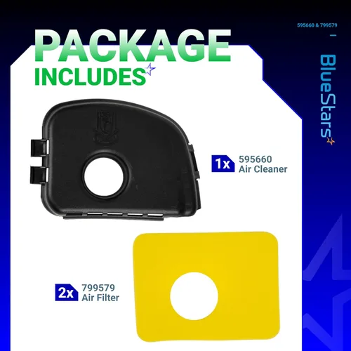 Vista 2 de Cubierta de limpiador de aire BlueStars de calidad premium 595660 & kit de filtro de aire 2 paquetes 799579 - Compatible con motores de serie BS
