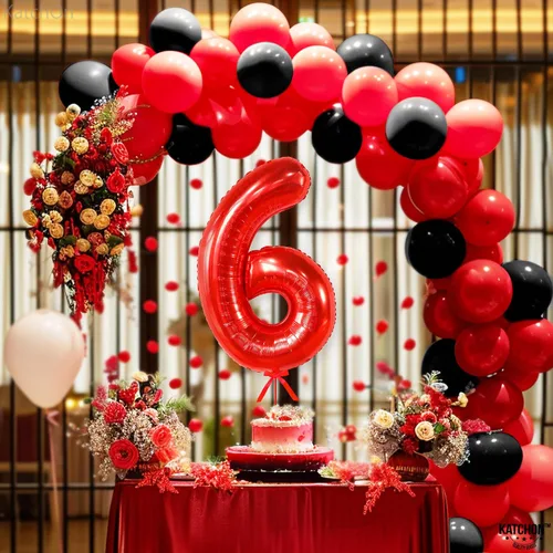 Vista 1154 de KatchOn Globo negro del número 1 de 40 pulgadas, globo de feliz cumpleaños Large Mylar Number One Balloon for 1st Birthday Decorations, Foil