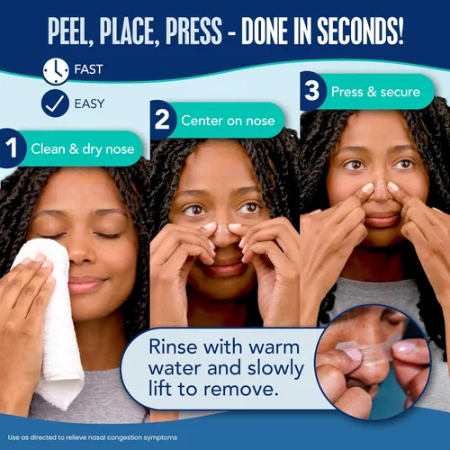 Vista 12 de Breathe Right Tiras nasales transparentes grandes, 30 unidades (el embalaje puede variar) Opens nose and increases nasal airflow, helps reduce