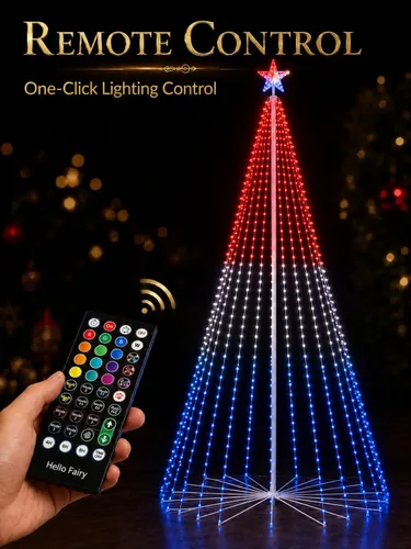 Vista 7 de Popotan Árbol de Navidad de Halloween para exteriores, 7 pies 295 LED