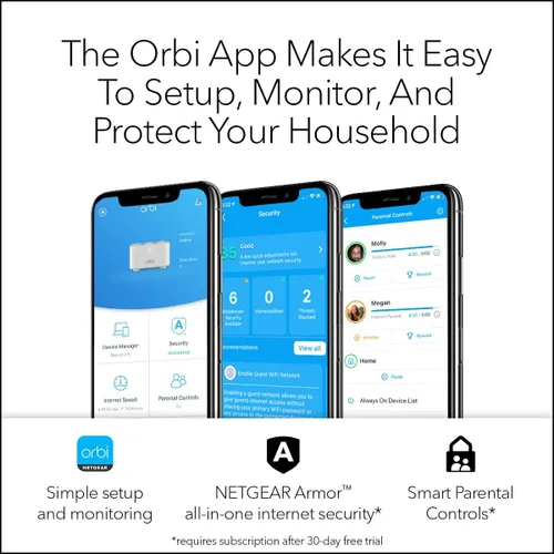 Vista 7 de NETGEAR Orbi Sistema WiFi de malla para todo el hogar (RBK13) – Reemplazo de enrutador cubre hasta 4,500 pies cuadrados con 1 enrutador y 2 satélites