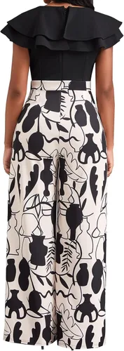 Vista 2 de Overol para mujer, elegante, de manga larga, recto, pantalones largos, para fiesta, club