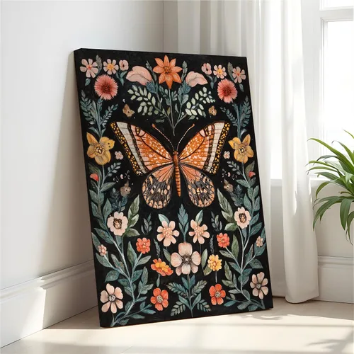 Vista 53 de Póster de Arte de Murciélago, Estilo William Morris Retro de Mediados de Siglo Botánico Victoriano Academia Oscura Decoración Gótica Galería 10a