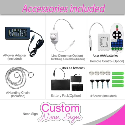 Vista 5 de Letreros de neón personalizados, letrero de neón LED personalizable para decoración de pared, letrero de nombre de neón personalizado para regalos
