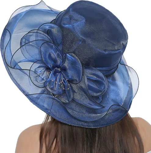 Vista 18 de seven wolves Sombrero de sol de verano para mujer con protección UV, sombreros de ala ancha plegable 1 azul