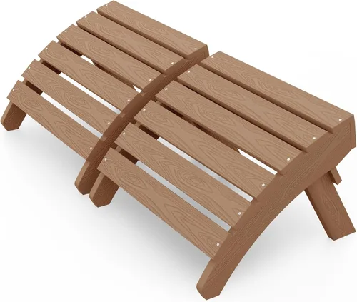Vista 24 de MXIMU Taburete otomano plegable Adirondack para exteriores: Taburete de plástico HIPS para patio, fácil montaje, reposapiés para todo tipo de clima