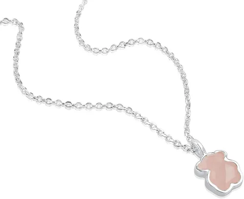 Vista 2 de TOUS, joyería, collar de plata esterlina "Icon blanco y negro", con dije de mini oso