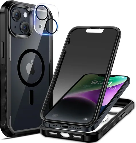 Vista 33 de seacosmo para iPhone Air Funda, Carcasa Completa con Protector de Privacidad de Vidrio Templado 9H Integrado y Protector de Lente de Cámara