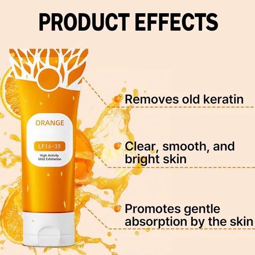 Vista 3 de 2 unidades de gel exfoliante naranja para cara y cuerpo, exfoliante de gel limpiador 2026, exfoliante facial de gel pelador de naranja, exfoliante