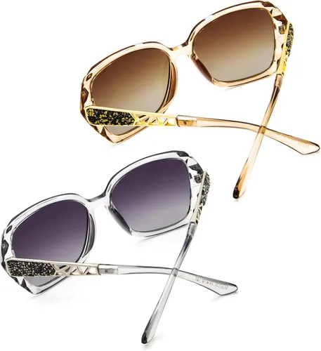 Vista 3 de LECKIRUT - Lentes de sol de gran tamaño para mujer lentes de sol clásicos y a la moda con protección UV polarizada