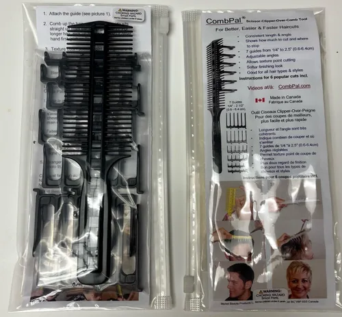Vista 5 de Scissor Clipper over peine Peluquería Herramienta Kit (Negro, Gris, o amarillo), Negro