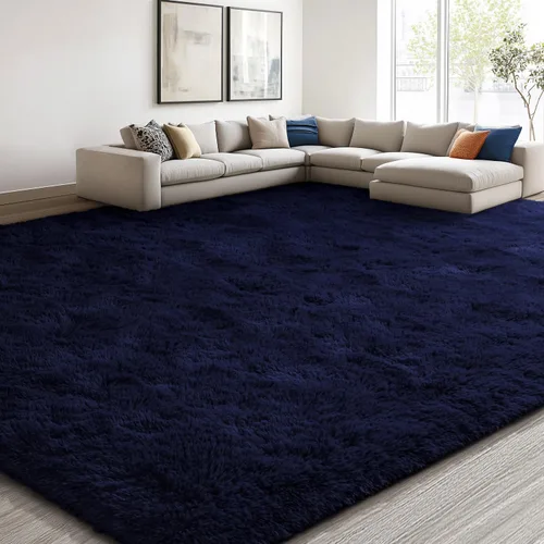 Vista 103 de EVOIONOS Alfombra Redonda Negra para Dormitorio, 4x4 Pies Alfombra de Área Circular Suave y Esponjosa para Sala de Estar, Alfombra Circular de Felpa