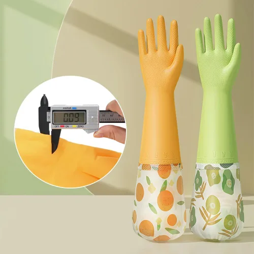 Vista 7 de 2 pares de guantes de goma para lavar platos, reutilizables, sin látex, guantes de cocina con forro de algodón, guantes antideslizantes e