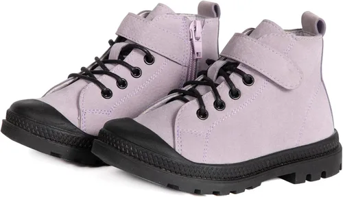 Vista 2 de CHERRY POPO Botas de piel para niñas botines cortos de moda para niños pequeños zapatos clásicos con cremallera lateral