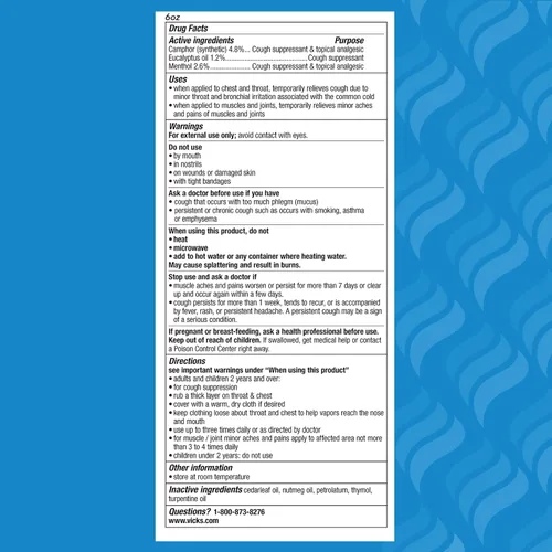 Vista 9 de Vicks VapoRub, ungüento para frotar el pecho, alivio de la tos, resfriado con vaporizadores medicados originales, 1.76 onzas (paquete de 3)
