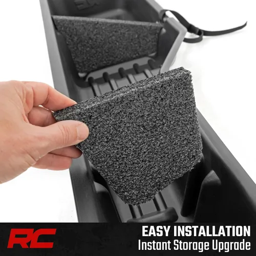 Vista 8 de Rough Country Caja de almacenamiento debajo del asiento para Nissan Frontier Crew Cab (2005-2025) - Organizador de bandeja trasera debajo