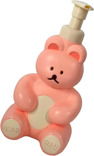 Vista 6 de Botella con bomba de espuma, dispensador de jabón de oso lindo para niños, dispensador de loción para encimera de baño, dispensador de jabón líquido