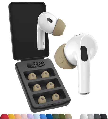 Vista 22 de Foam Masters - Almohadillas de espuma viscoelástica ultra premium para AirPods Pro de 1ª y 2ª generación 3 pares Nueva versión Ajuste seguro