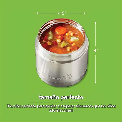 Vista 2 de LunchBots - Tarro de alimentos de acero inoxidable aislado de boca ancha de 16 onzas, color aguamarina