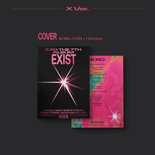 Vista 3 de EXO - 7th Album [EXIST] (Photo Book Ver. - X Ver.) Cover + Photo Book + Lenticular Card + Post Card + Photo Card + CD-R + Poster + 4 Extra Photocards