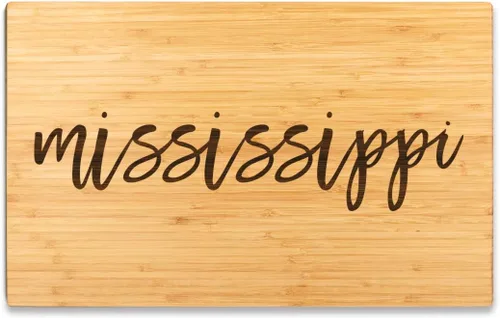 Vista 23 de Andaz Press Alabama State - Tabla de cortar de madera de bambú, 17.75 x 11 pulgadas, caligrafía, paquete de 1, tabla de cortar grande grabada