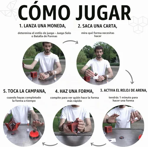 Vista 4 de Juego de rompecabezas magnético de formas de batalla Shashibo – Juega solo o con un amigo - Desafiante juego de caja cambiante de formas
