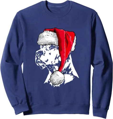 Vista 5 de Divertida sudadera de Navidad para perro y mamá de Papá Noel Dogo Argentino, Negro